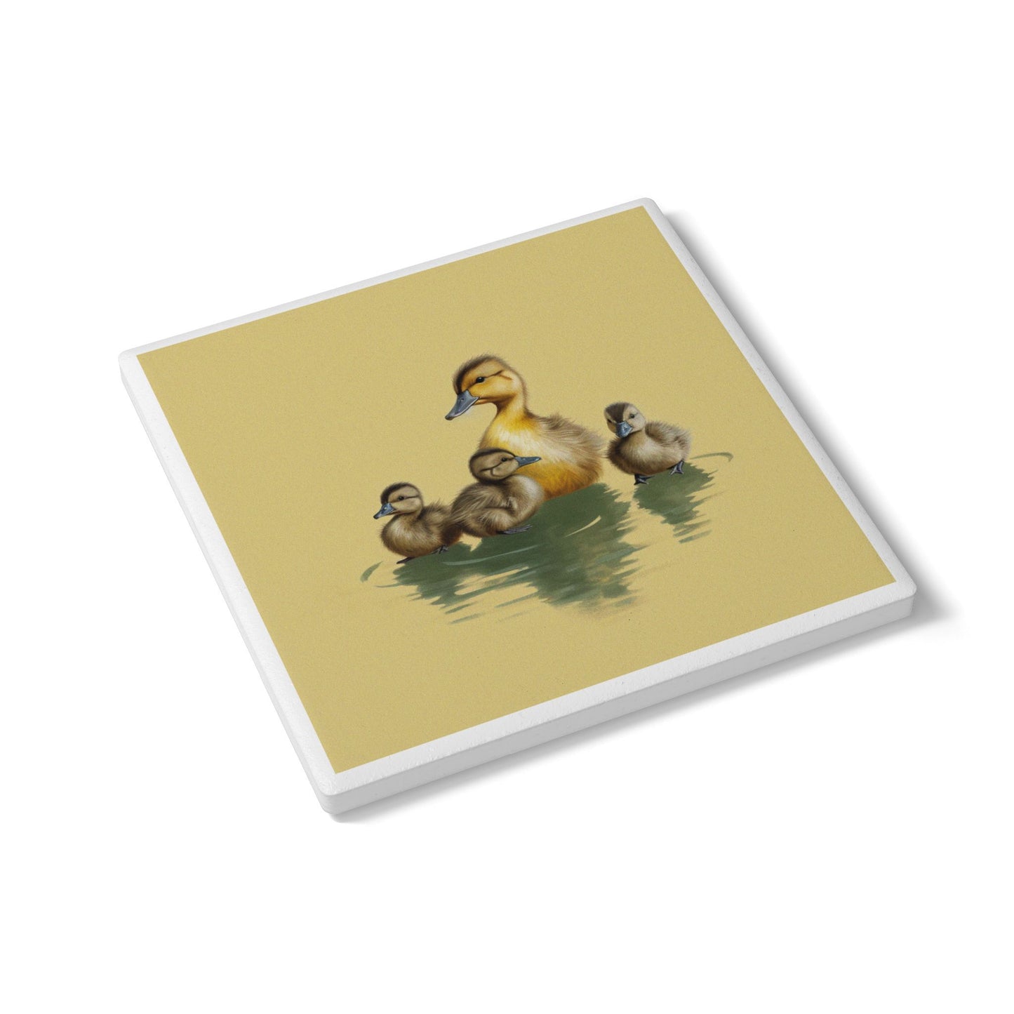 Ducklings Ceramic Drinks Coaster – Charming Nature Wildlife Art
