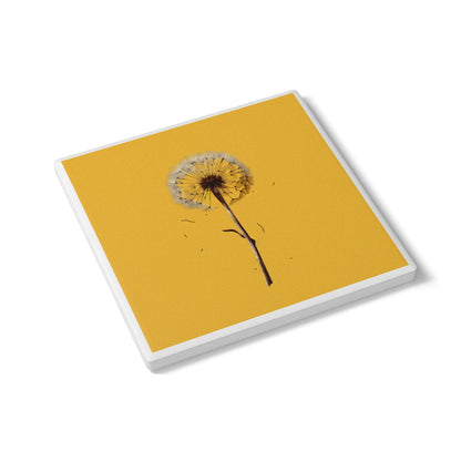 Dandelion Ceramic Coaster – Artistic Floral Gift