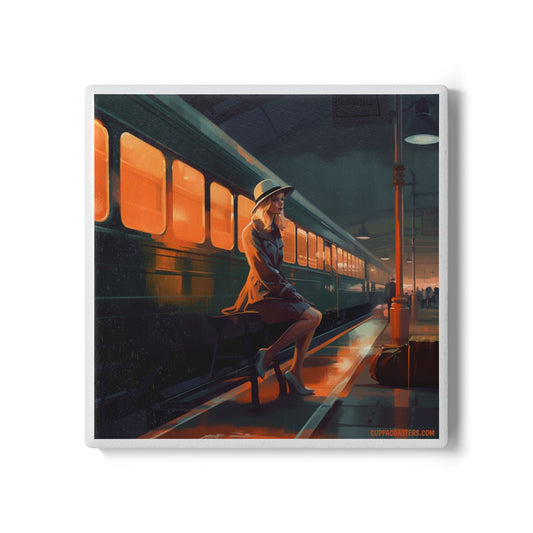Station Stillness Ceramic Coaster – Where Journeys Begin 🚉☕