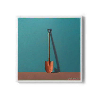 Dig Deep Ceramic Coaster – Grounded & Gritty Edition 🛠️☕