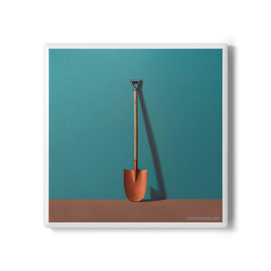 Dig Deep Ceramic Coaster – Grounded & Gritty Edition 🛠️☕