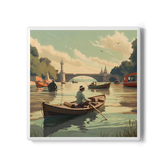 Down the Thames Ceramic Coaster – Vintage London Gift