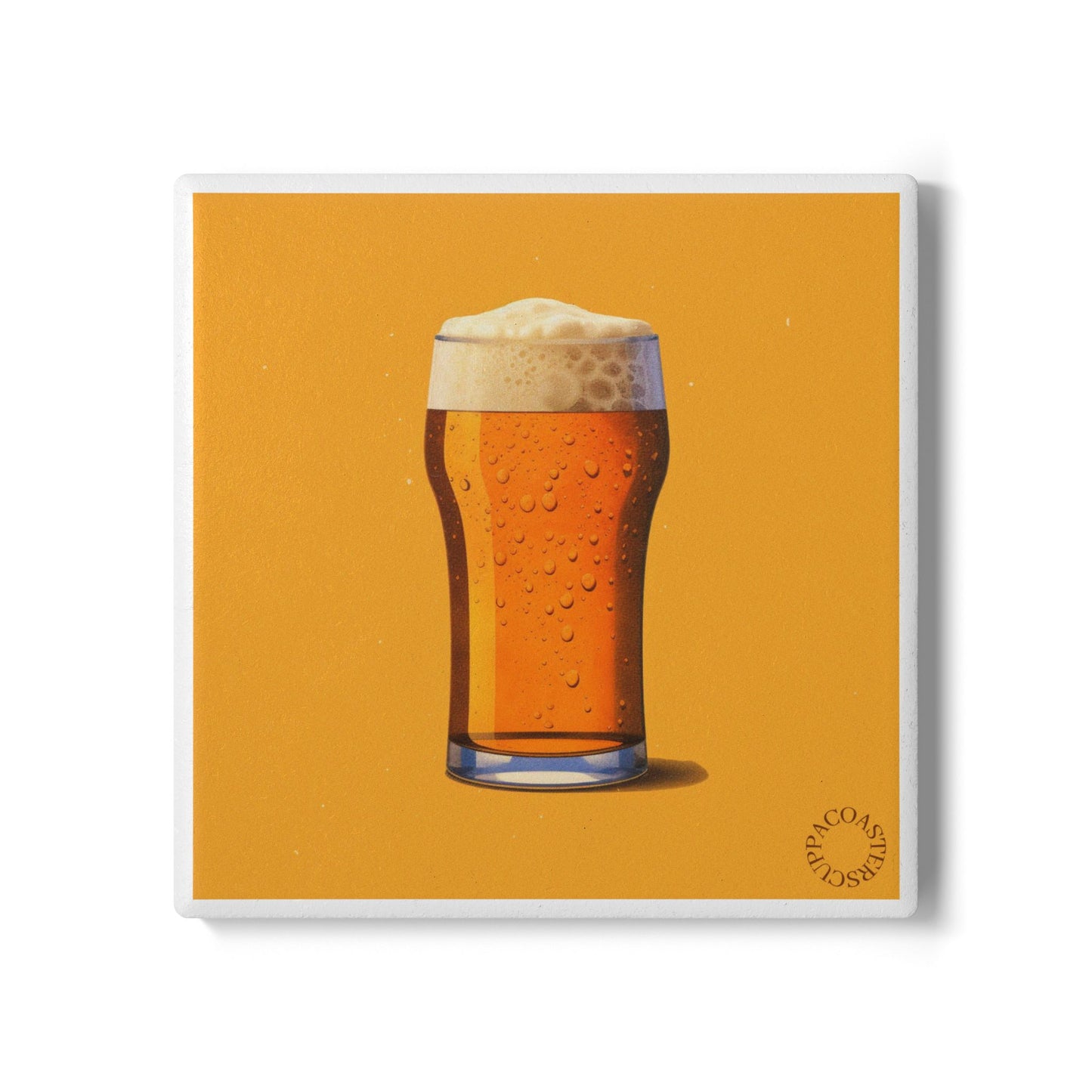 🍺 Beer Pint Ceramic Coaster – Golden Pour