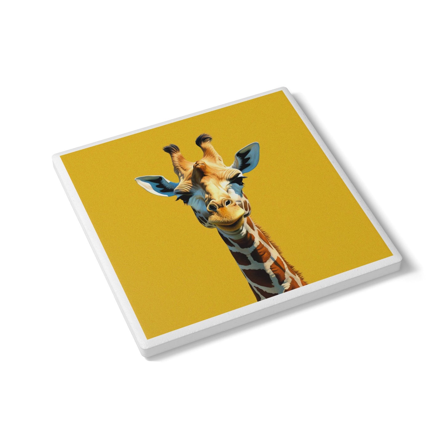 Groovy Giraffe Ceramic Drinks Coaster – Tall Style for Your Table