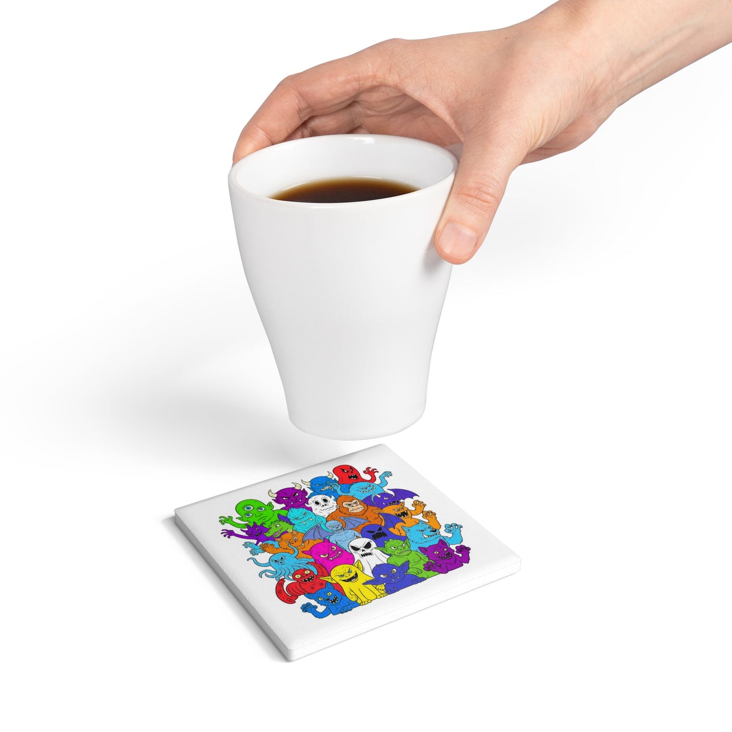 Fright Night Ceramic Coaster – Halloween Party Gift
