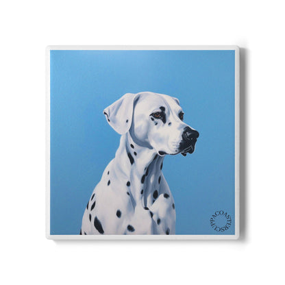 🐾 Dalmatian Ceramic Coaster – Spotted Style