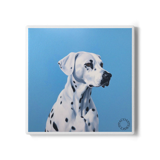 🐾 Dalmatian Ceramic Coaster – Spotted Style