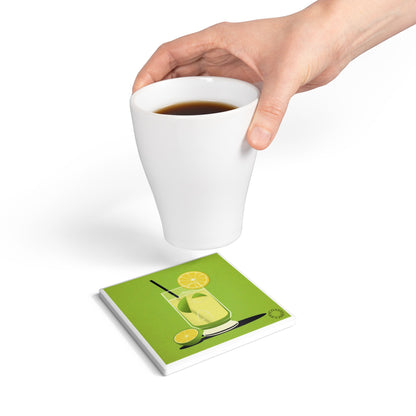 🍋 The Zesty Lemonade Ceramic Coaster – Fresh & Retro
