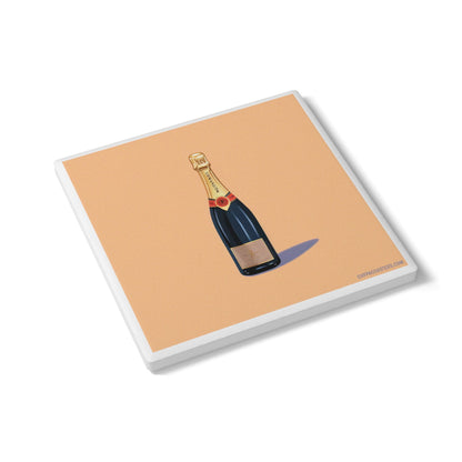 Champagne Bottle Ceramic Coaster – Toasted Elegance Edition 🍾✨