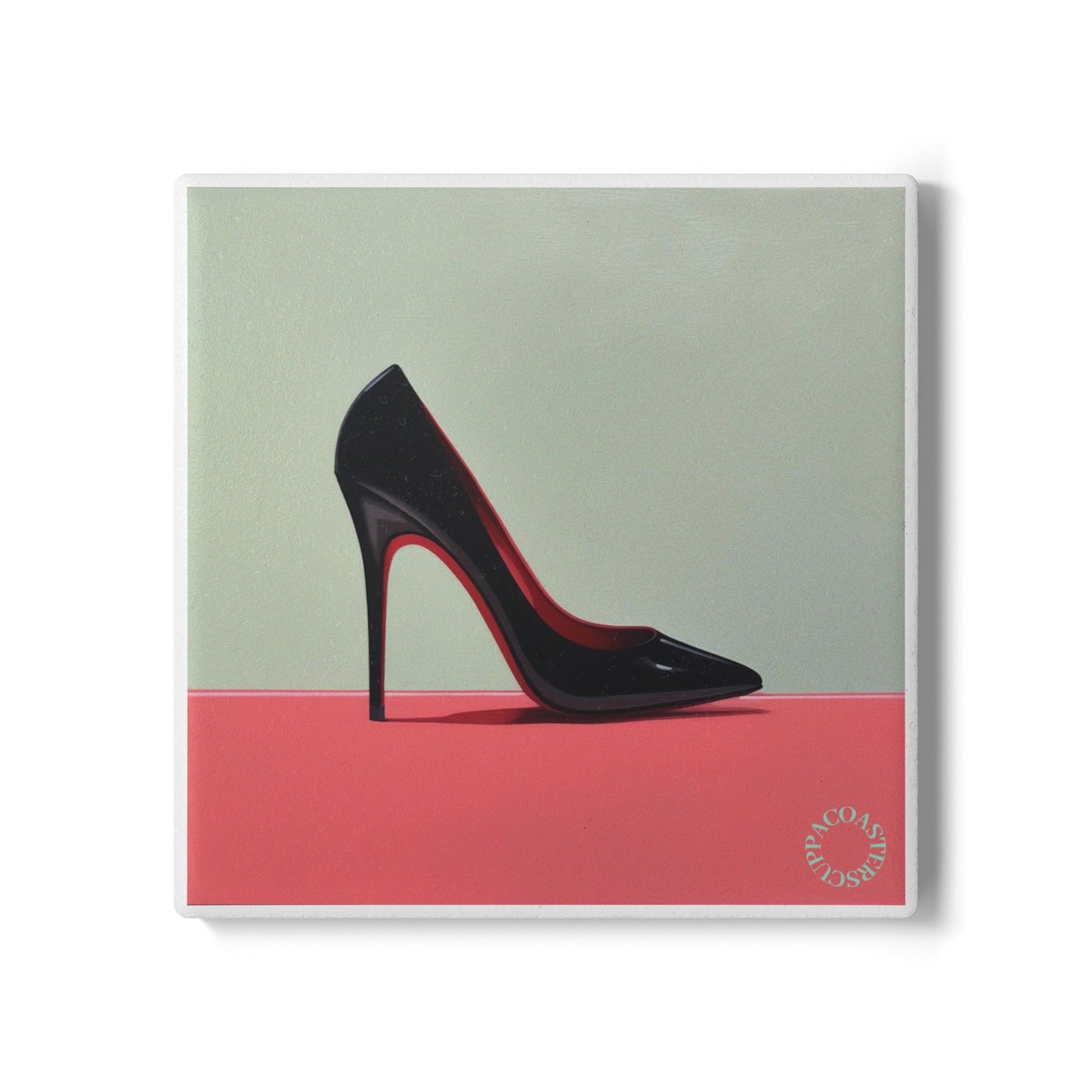 👠 Black Stiletto Ceramic Coaster – Iconic Elegance Edition