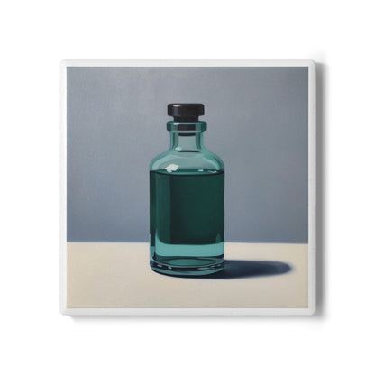 Aqua Bottle Ceramic Drinks Coaster – Minimalist Art Décor