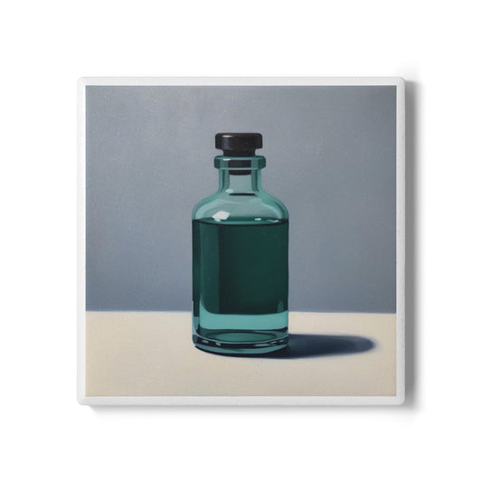 Aqua Bottle Ceramic Drinks Coaster – Minimalist Art Décor