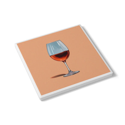 Sip Happens Ceramic Coaster – Cork, Cabernet, and Class 🍷🪵