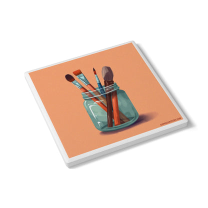 Sip & Sketch Ceramic Coaster – Studio Rituals Edition ☕🎨