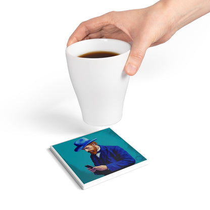 🎨 Van Gogh Missed Call Ceramic Coaster