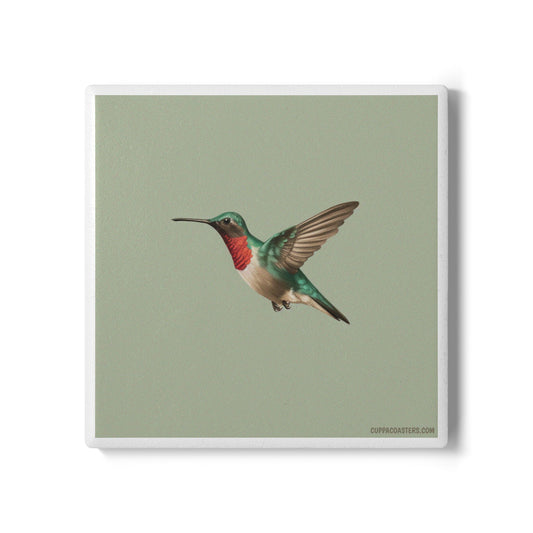 Hummingbird Grace Ceramic Coaster – Nature’s Dancer Edition 🌸🕊️