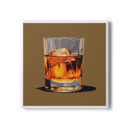 Whiskey Business Ceramic Coaster – Neat, Bold, and On the Rocks 🥃
