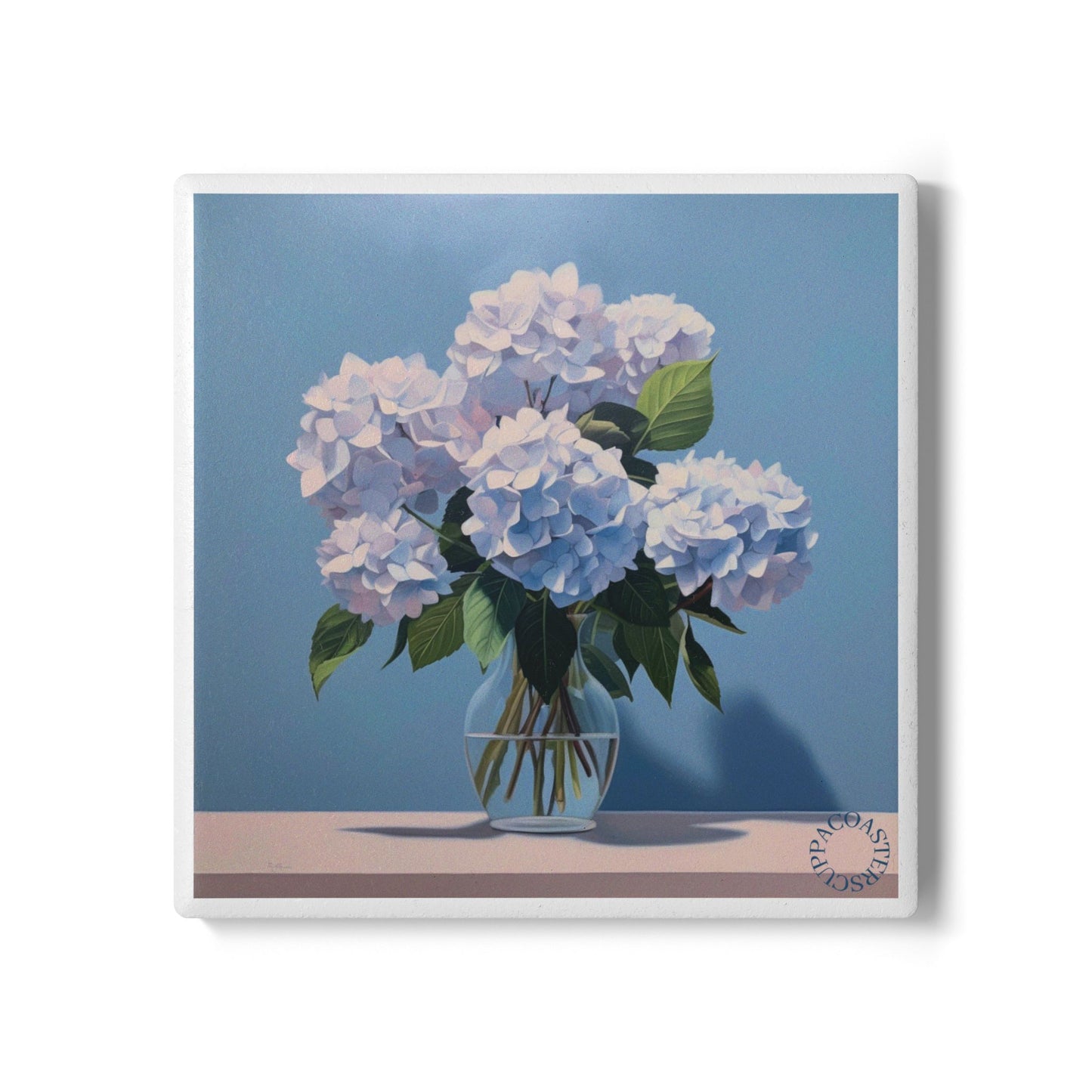 🌸 Hydrangea Ceramic Coaster – Calm in Bloom