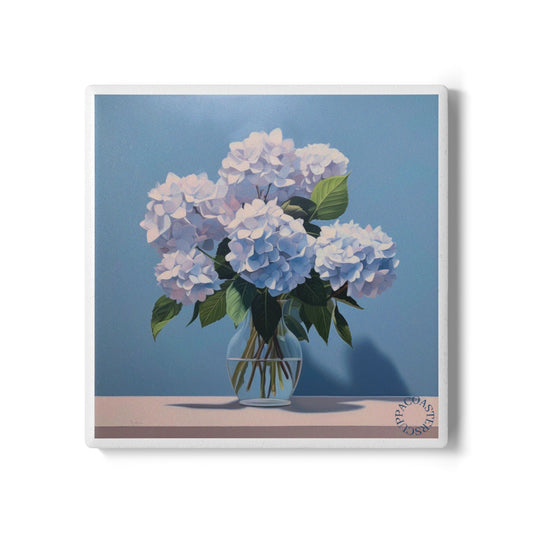 🌸 Hydrangea Ceramic Coaster – Calm in Bloom