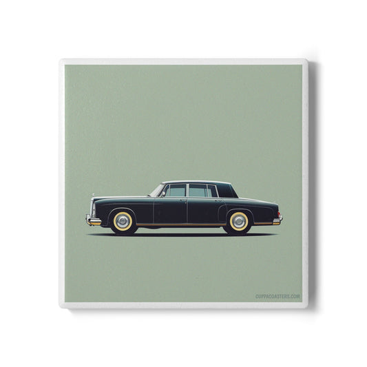 Classic Cruiser Ceramic Coaster – Vintage Ride Edition 🚘💙