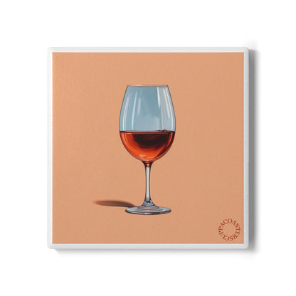 🍷 Dessert Wine Ceramic Coaster – Evening Pour