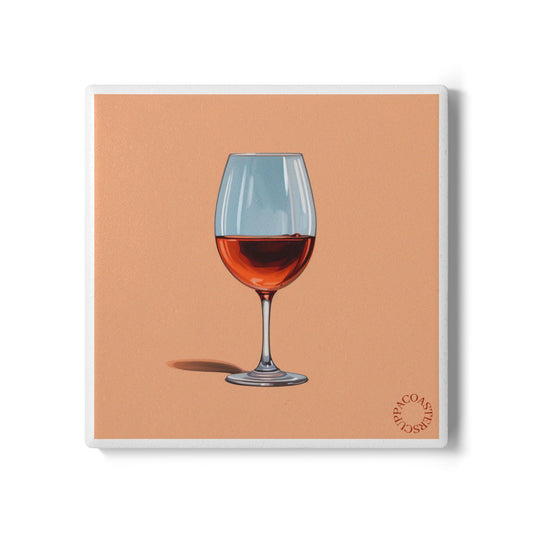 🍷 Dessert Wine Ceramic Coaster – Evening Pour
