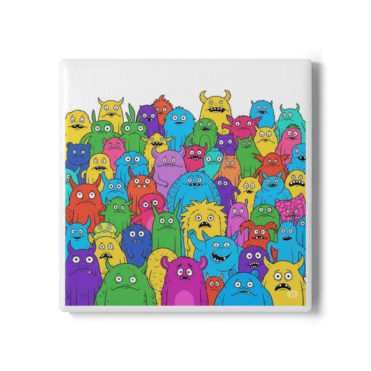 Monster Party Ceramic Coaster – Fun Gift for Kids