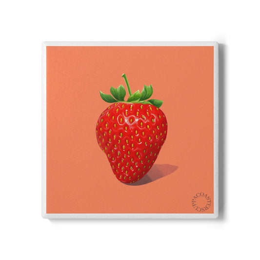 Strawberry Pop Ceramic Coaster – Sweet Summer Style for Fresh, Fun Spaces 🍓✨