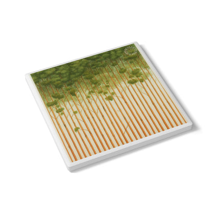 🌲 Whispering Pines Ceramic Coaster – Forest Harmony