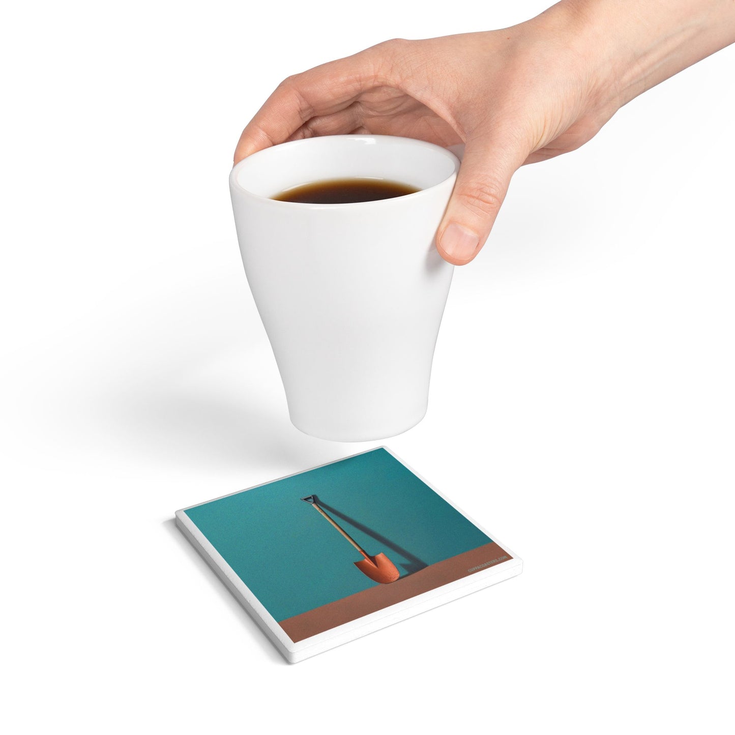 Dig Deep Ceramic Coaster – Grounded & Gritty Edition 🛠️☕