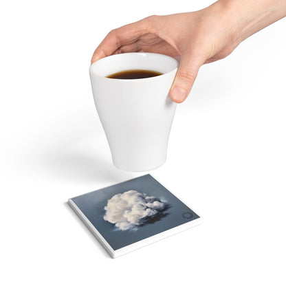 ☁️ “Soft Cloud” Ceramic Coaster – Calm Skies, Quiet Moments