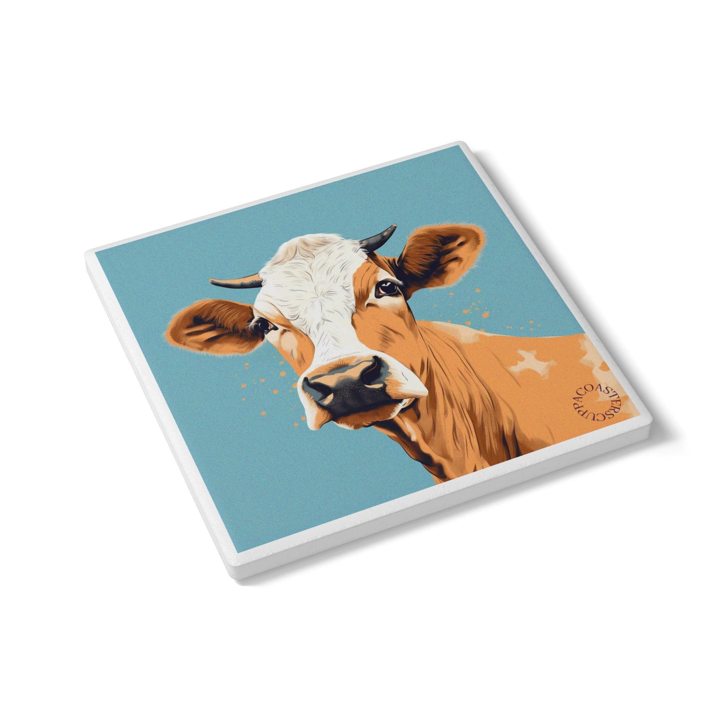 🐄 Cow Ceramic Coaster – Country Charm