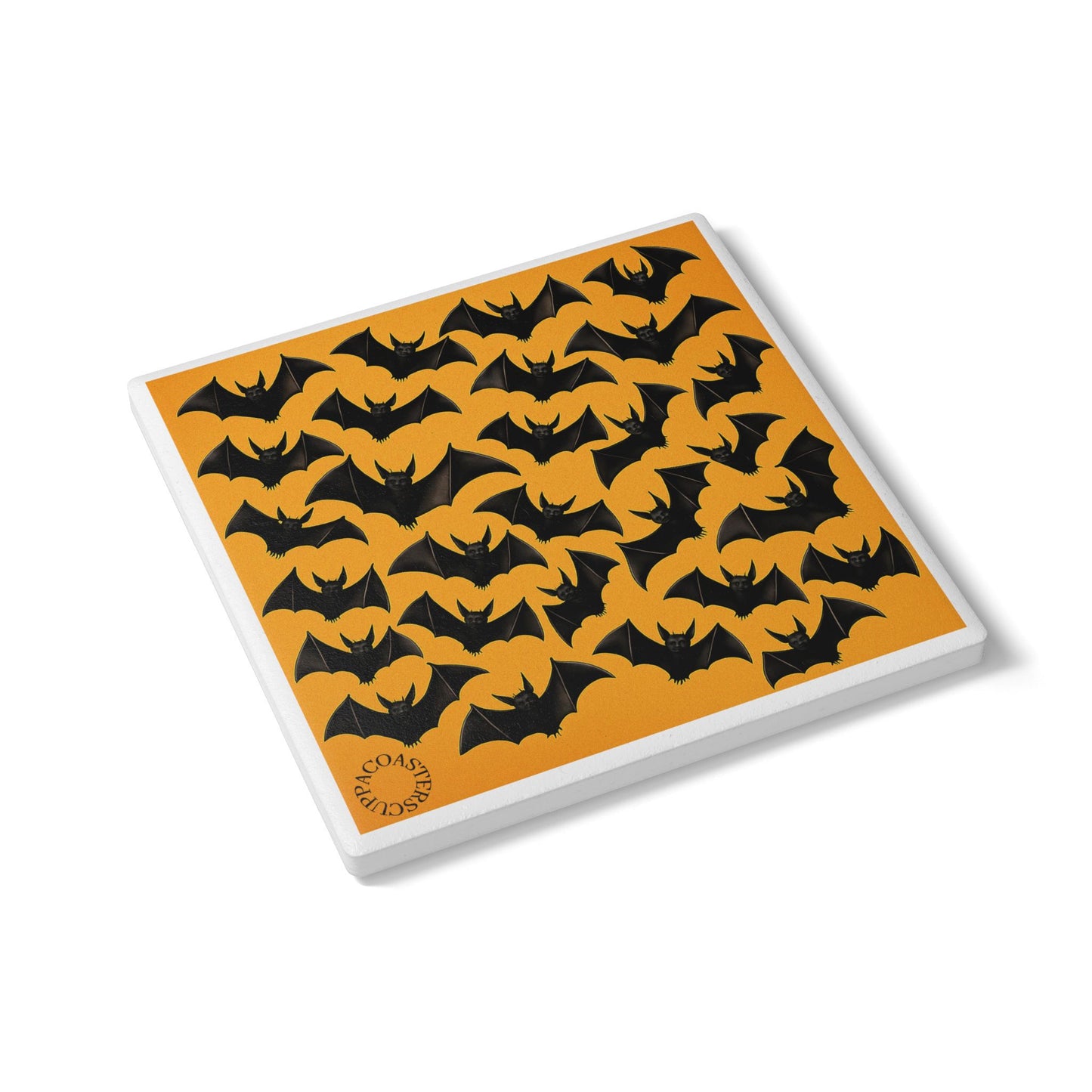 🦇 Night Flight – Bat Pattern Ceramic Coaster