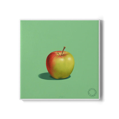 🍏 Fresh Pick Ceramic Coaster – Crisp, Simple, Perfectly Sweet
