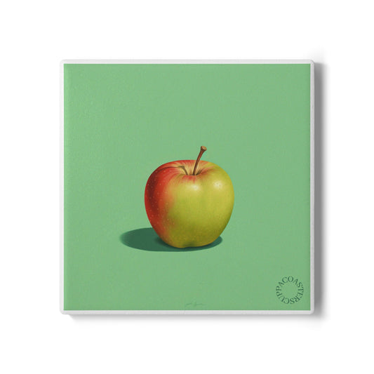 🍏 Fresh Pick Ceramic Coaster – Crisp, Simple, Perfectly Sweet