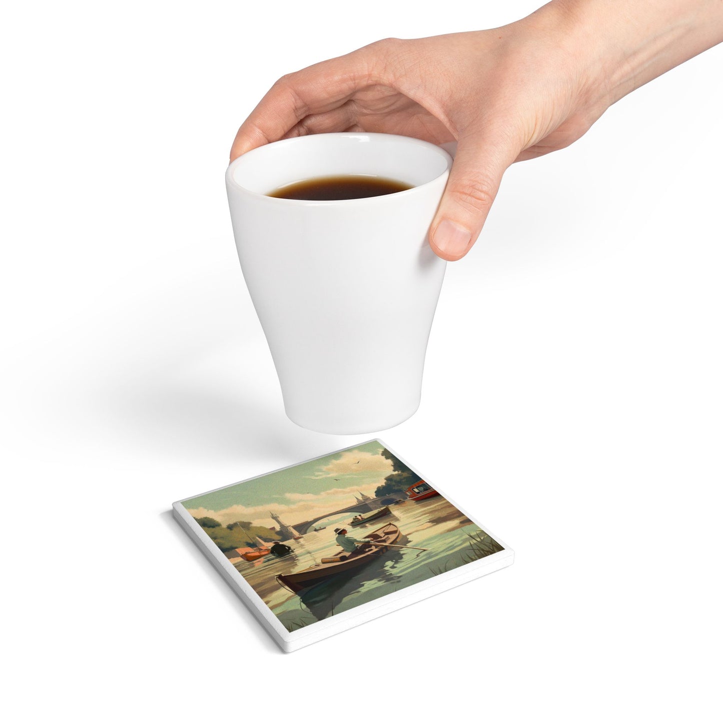 Down the Thames Ceramic Coaster – Vintage London Gift