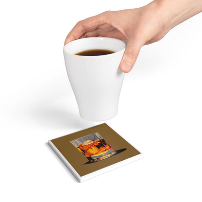 Whiskey Business Ceramic Coaster – Neat, Bold, and On the Rocks 🥃