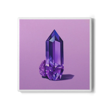 Amethyst Ceramic Drinks Coaster – Gemstone Home Décor