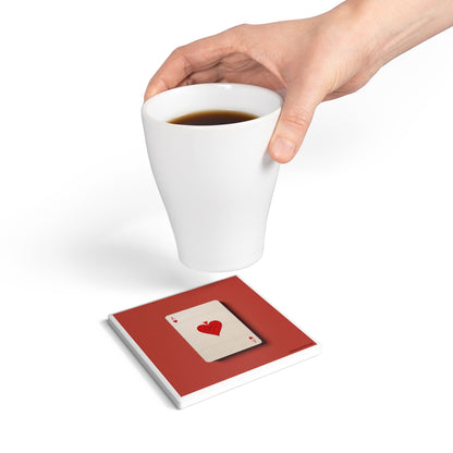 Ace of Hearts Ceramic Coaster – Lucky Draw Edition ♥️