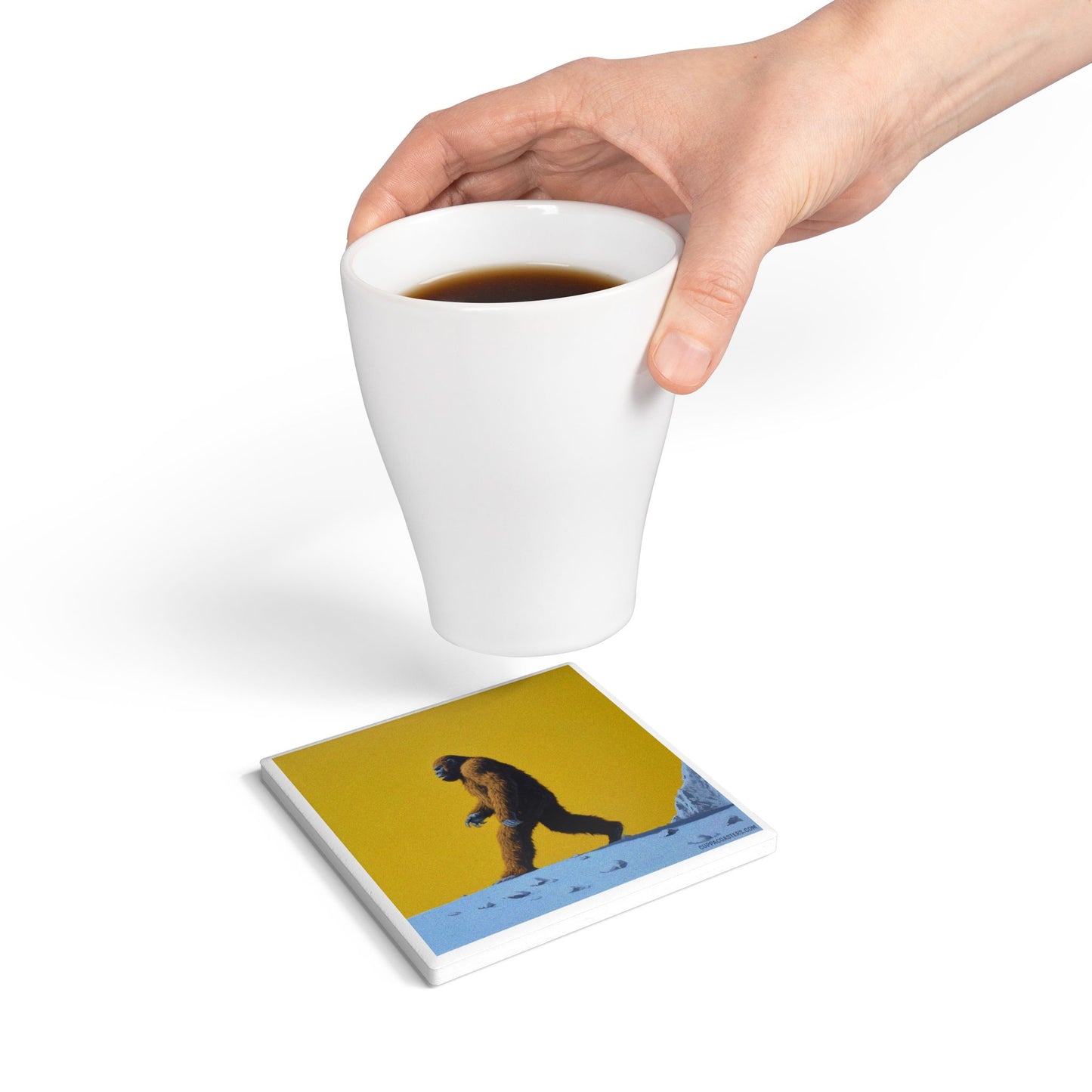 Not Yeti Ceramic Coaster – Cryptid Chic Edition 🐾☕