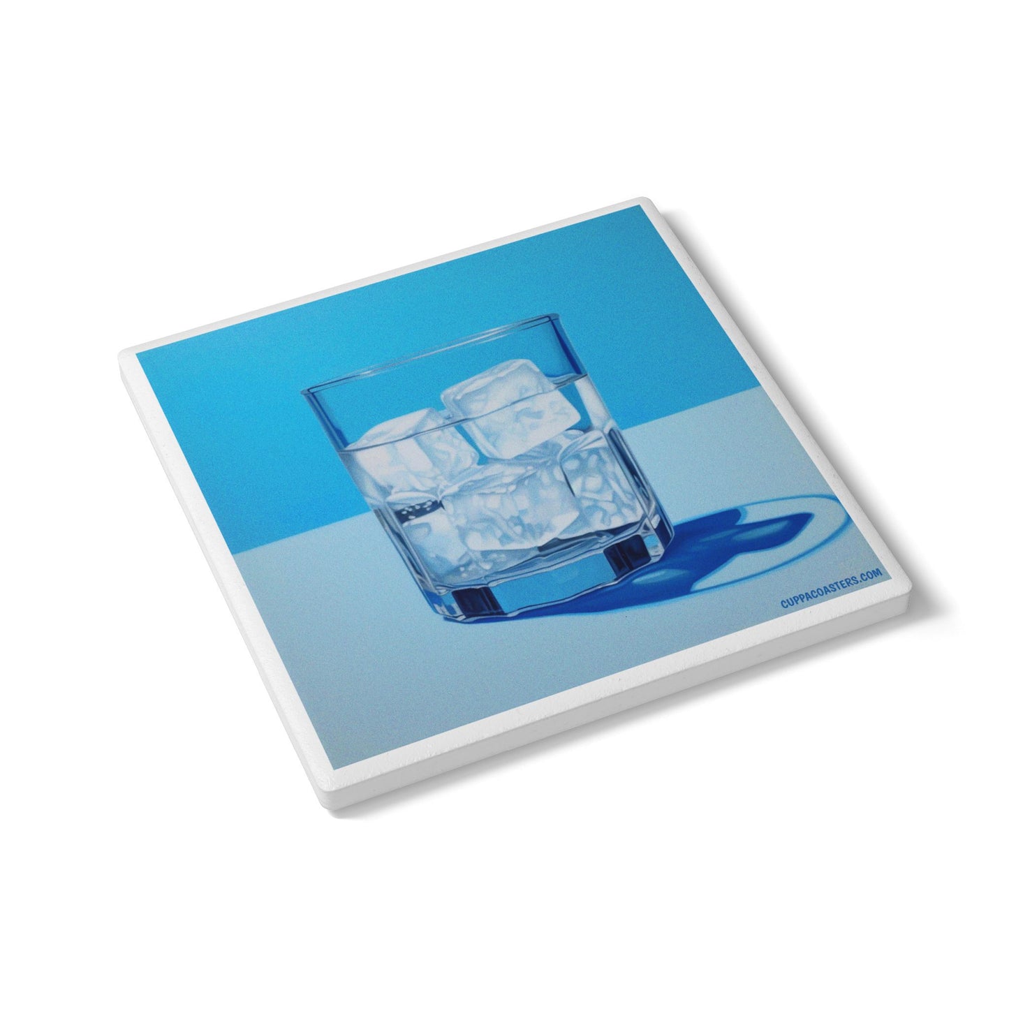 Ice Glass Ceramic Coaster – Chill Factor Edition 🧊💙