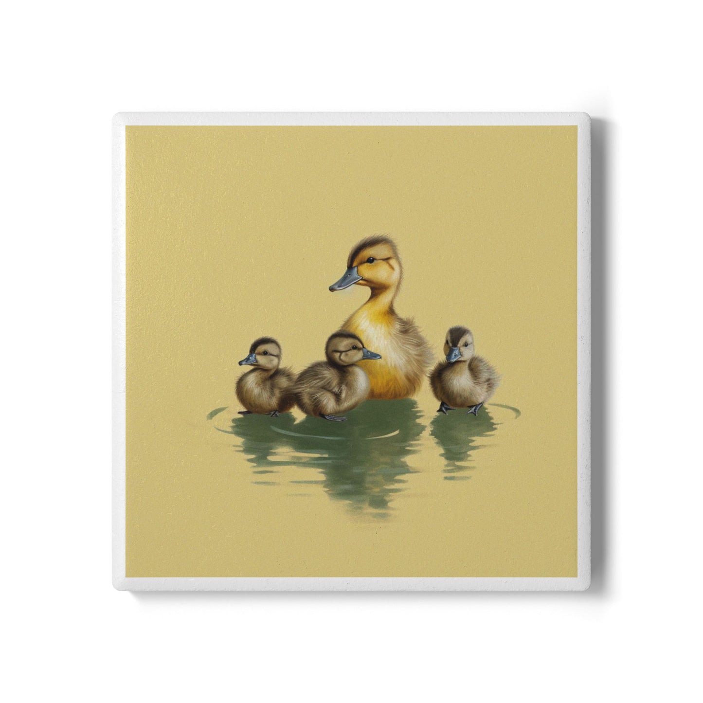 Ducklings Ceramic Drinks Coaster – Charming Nature Wildlife Art