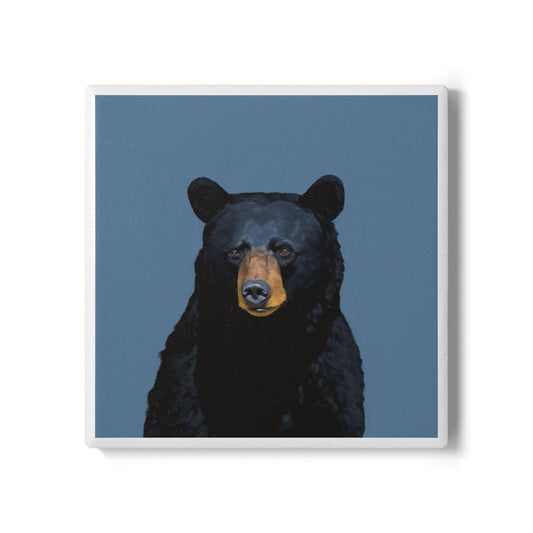 Black Bear Ceramic Drinks Coaster – Forest Wildlife Décor