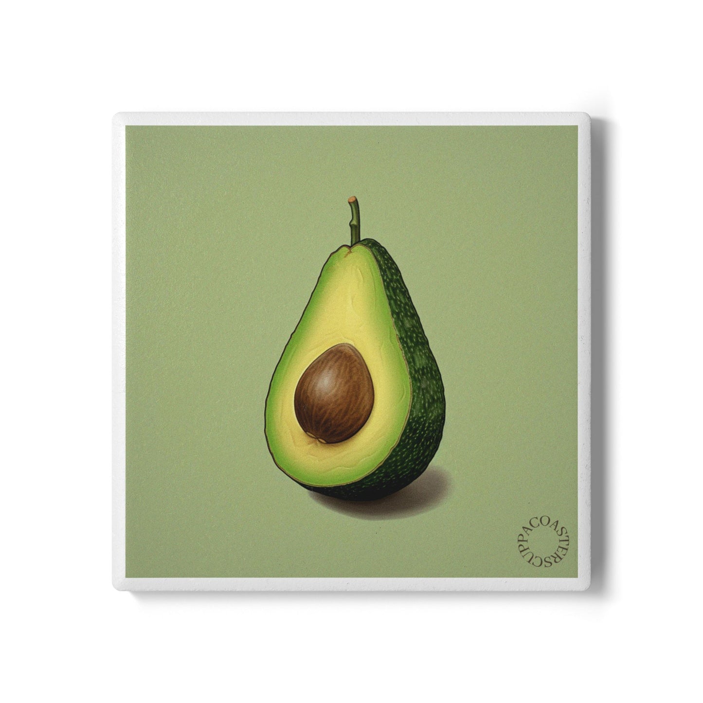 🥑 “Avocado Half” Ceramic Coaster – Fresh Produce Collection