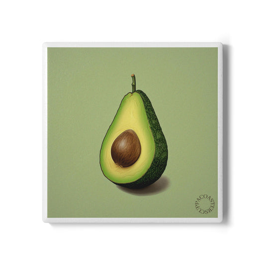 🥑 “Avocado Half” Ceramic Coaster – Fresh Produce Collection