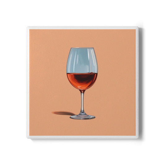 Sip Happens Ceramic Coaster – Cork, Cabernet, and Class 🍷🪵