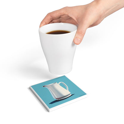 Ceramic Pitcher Coaster – Minimalist Kitchen Edition 🫗🩵