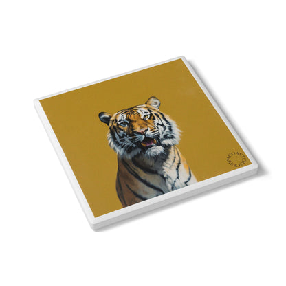 🐅 The Bengal Tiger Ceramic Coaster – Strength & Majesty
