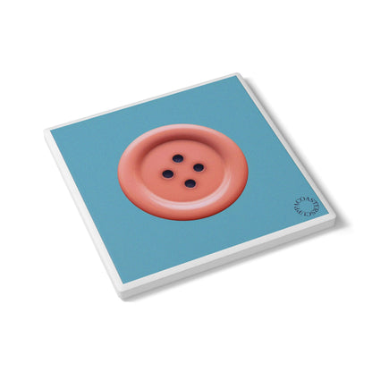 🧵 “Cute as a Button” Ceramic Coaster – Simple, Sweet, and Full of Charm
