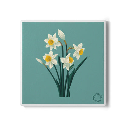 🌼 Spring Daffodils Ceramic Coaster – Bloom & Renewal